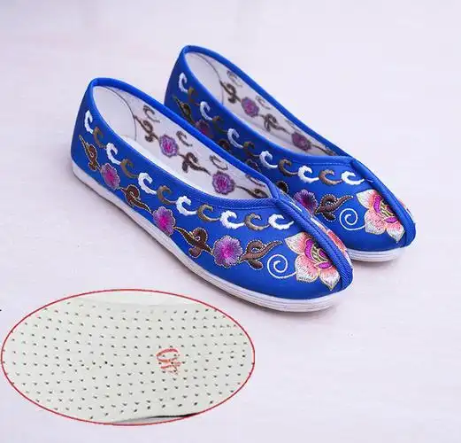 女款老人寿鞋脚踏莲花寿鞋子绣花鞋丧葬用品死人鞋子装老鞋 06款 36码