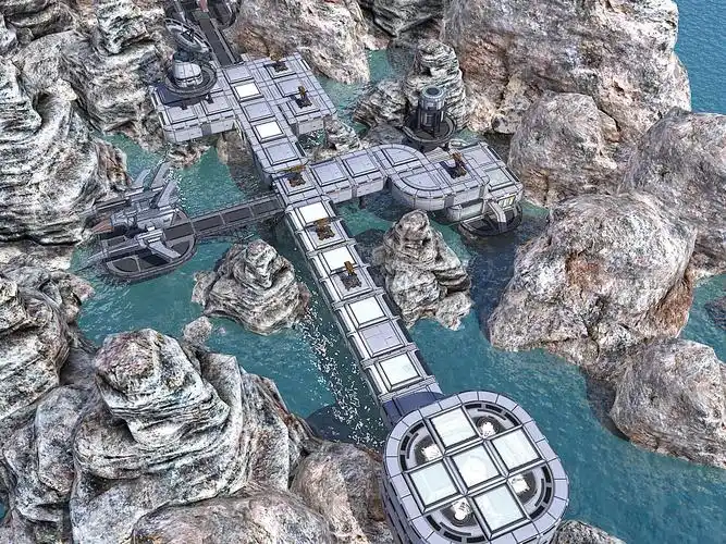 科幻外星太空场景-操作室基地实_yingming作品_场景自然场景_cg模型网