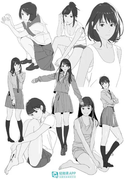 人体姿势的画法怎么样jk少女的日常姿势