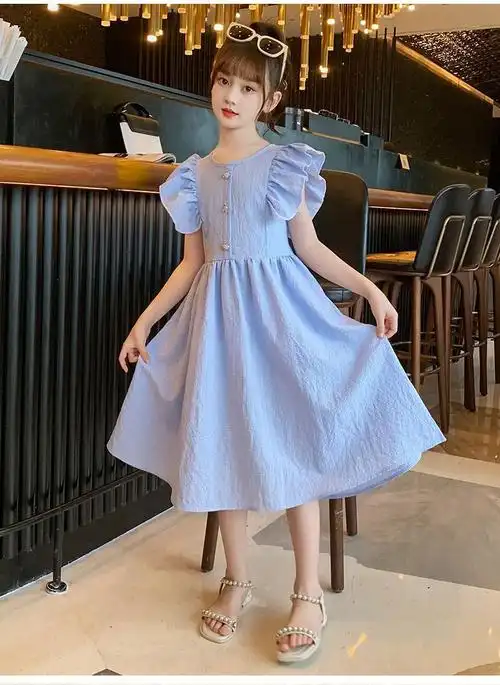 女童连衣裙夏装新款韩版洋气儿童女孩夏季裙子中大童时尚公主裙 - 17