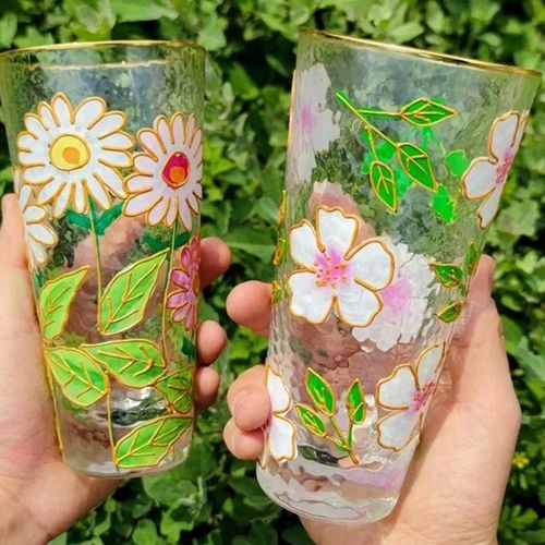 手工制作diy手绘玻璃杯涂鸦颜料材料可画画喝水杯子创意生日礼物