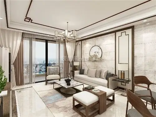 合景睿峰145㎡四居室新中式风格装修案例