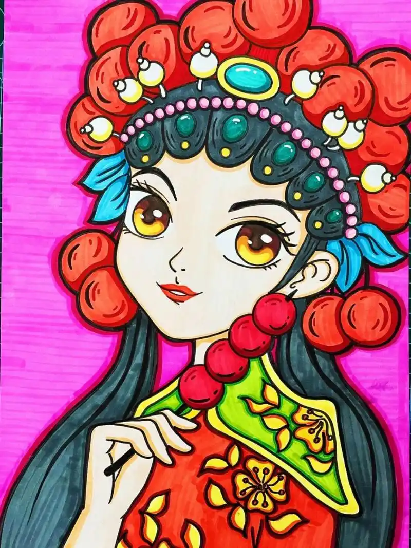 纸:马克笔专用纸 高光笔:三菱 #马克笔简笔画# #马克笔手绘# #马克笔