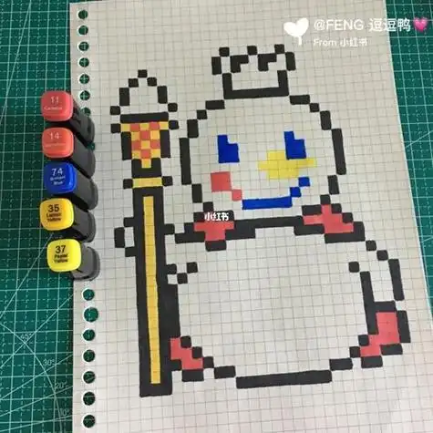 方格纸卡通简笔画