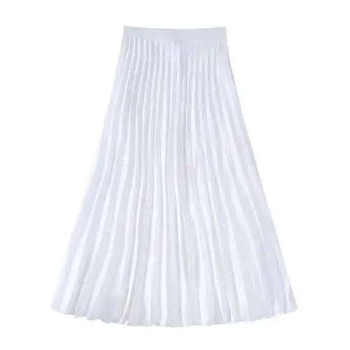 2022秋季新品 ins欧美女装 质感百褶裙中长款半身裙