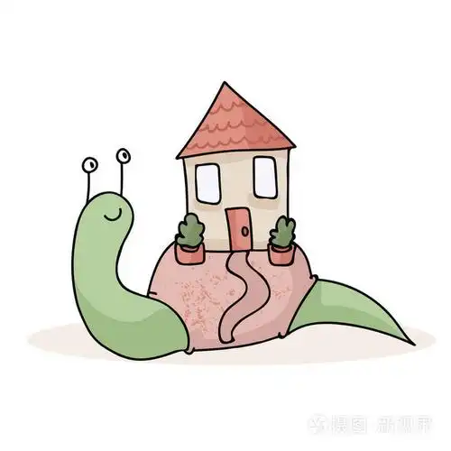 可爱的软体动物与新的家庭图纸为时尚卡.手绘矢量字符的颜色.