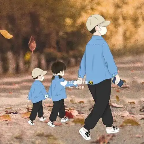 一家四口亲子头像姐姐弟弟