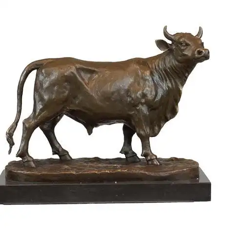 便宜的工厂价格青铜雕塑图公牛古董