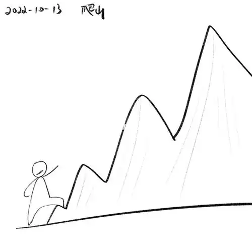 场景简笔画在爬山