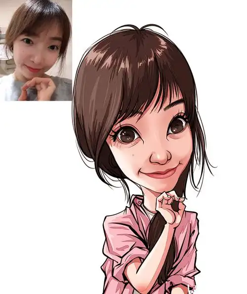 女生系列的夸张风格肖像漫画要美得合理美得自然