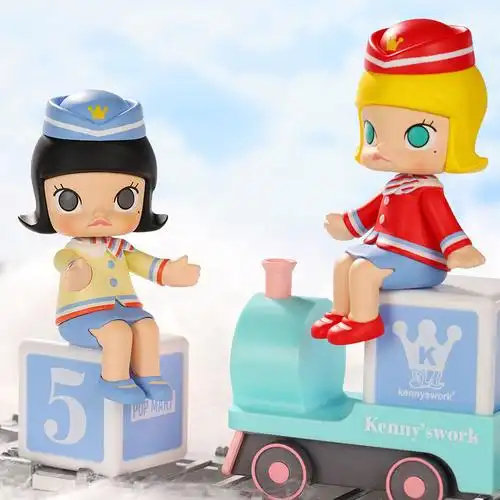 popmart泡泡玛特molly开心小火车大派对系列盲盒手办潮玩摆件现货