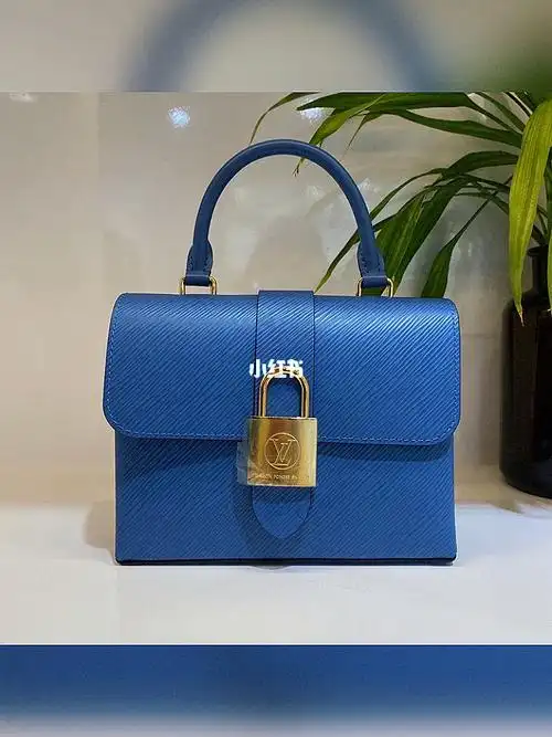 lv路易威登lockybb蓝色水波纹锁头包