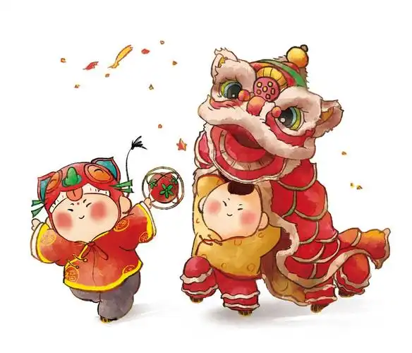 美术课程舞狮拜年