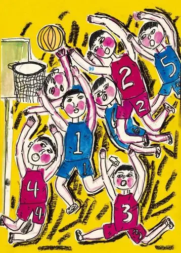 唐浩扬《篮球场上》苟乃文《毛笔隶书东坡诗句》田哲瑜《硬笔楷书古诗