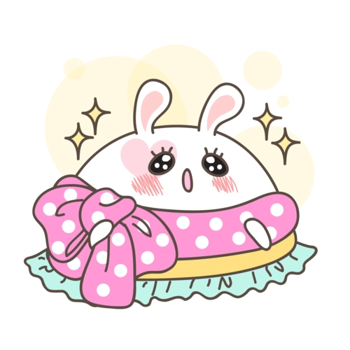 卡通手绘可爱萌萌哒兔子蝴蝶结