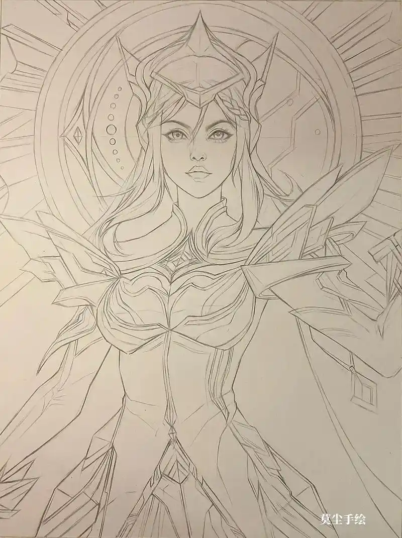 王者荣耀手绘 #露娜启示之音 过程图 - 抖音