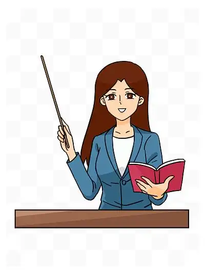 教师节长发 i>美 /i> i>女 /i>老师怀抱书本讲课插画