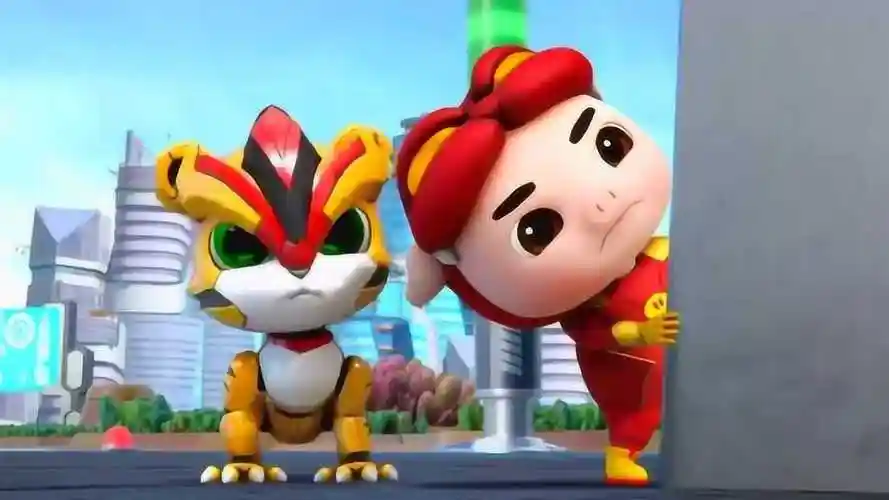 猪猪侠阿五用手扳开总部大门猪猪侠和阿五成功进入