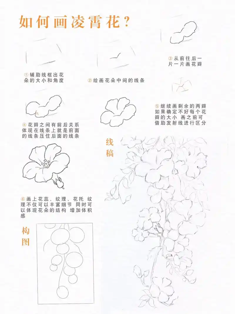 花朵分解画法,画画如此简单.#创作灵感 #画画 - 抖音