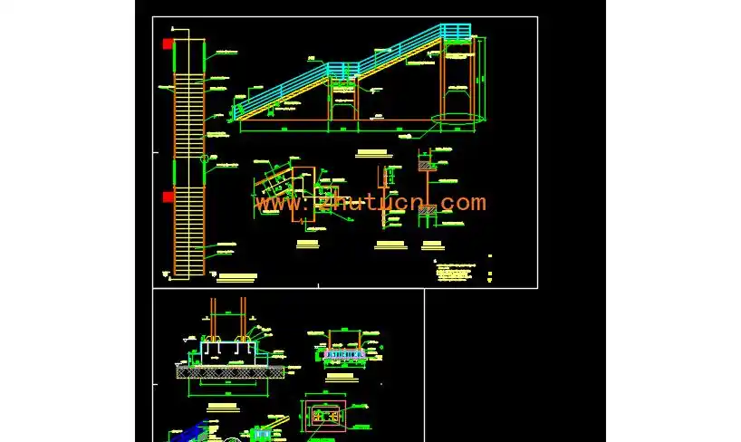 室外直跑钢楼梯结构设计图