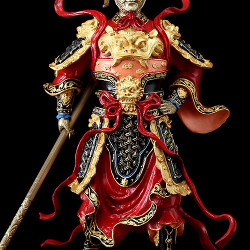 齐天大圣孙悟空摆件纯铜斗战胜佛彩绘佛像家居客厅装饰全铜工艺品