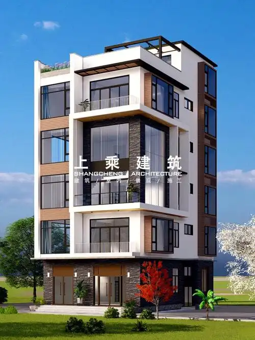 914带商铺临街五层半现代风自建别墅