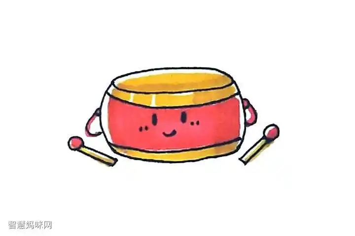 大鼓简笔画画法步骤