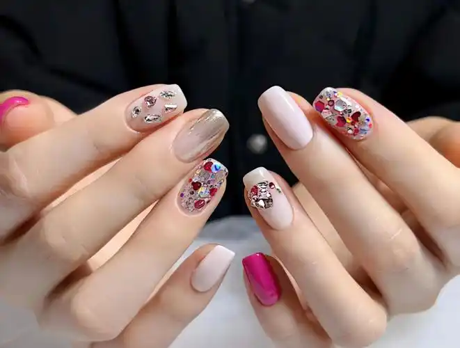 亮片美甲～又被美到了,适合出游