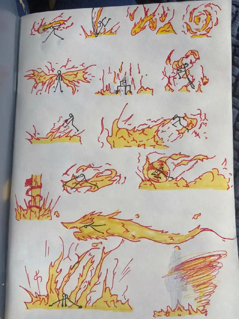 火柴人元素特效技能---火元素 火元素技能.临摹的.