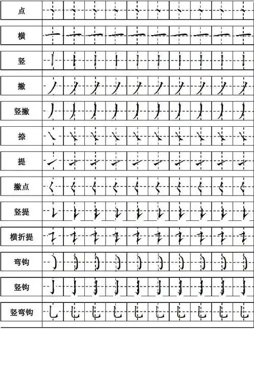 笔画描红田字格b5纸