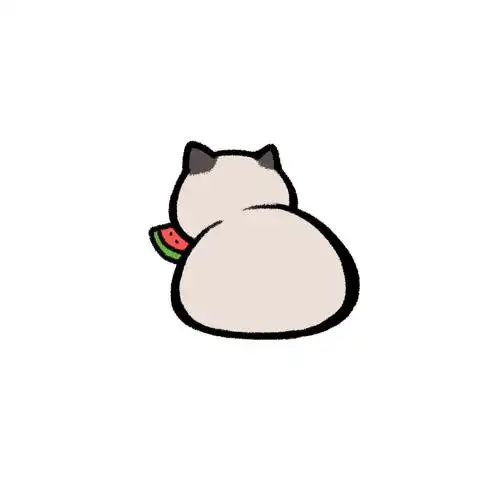 猫咪头像《排排坐 吃西瓜》