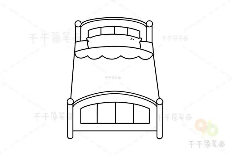 床简笔画步骤简单