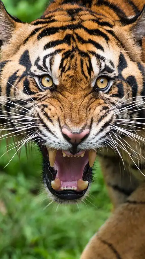 老虎,脸,牙齿,看,野生动物 iphone 壁纸