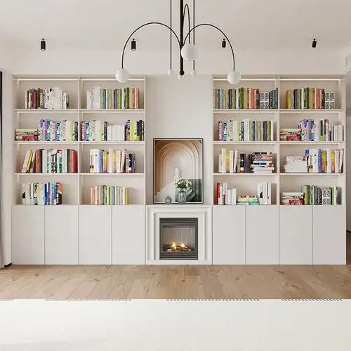 欧派现代简约书柜一体整墙家用书柜客厅改造一面墙书柜储物柜书架