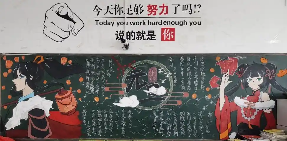 海口市第四中学2021年"辞旧迎新展望未来"黑板报评比结果