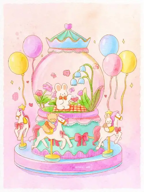 旋转木马|ipad绘画|procreate水彩