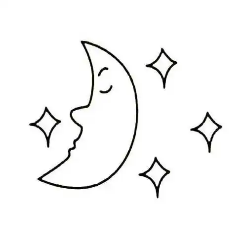 月亮的简笔画图片大全 月亮的简笔画图片大全可爱 - 水彩迷