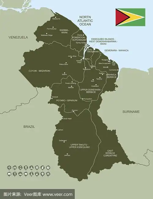 圭亚那的地图