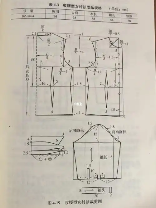 收腰女衬衫裁剪图分享