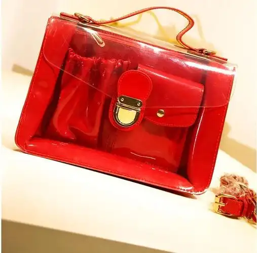 [供应]2013韩版新款糖果潮包斜挎果冻包马克雅克布透明邮差包 女包