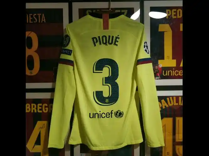 皮克巴萨18/19赛季欧冠客场球衣更衣室版长袖印制