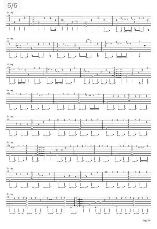 未闻花名指弹吉他谱