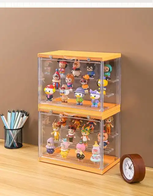 日本sp手办展示盒亚克力透明大号娃娃模型防尘柜收纳盒泡泡玛特盲盒1