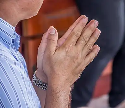 祈祷,放,手掌,双手合十,行礼,僧侣,泰国人,泰国