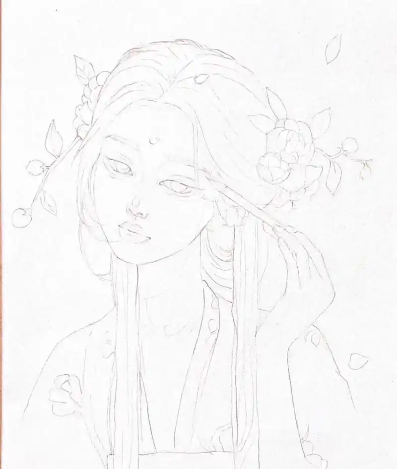 古风手绘 #水彩人物 从以为不会了,还是会哈! - 抖音