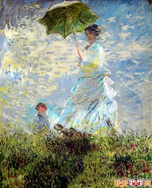 莫泰著名油画《撑阳伞的女人》赏析_世界名画_百科_我爱画画网_一个