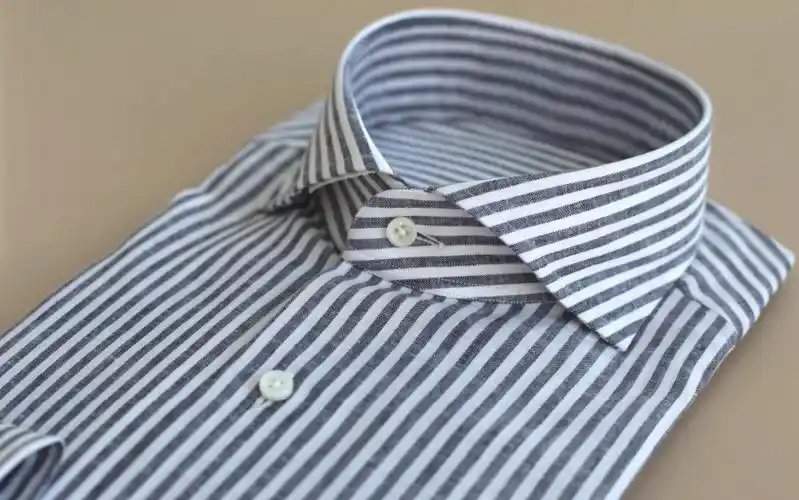 2022春夏亚麻日本产灰色条纹经典温莎领衬衫