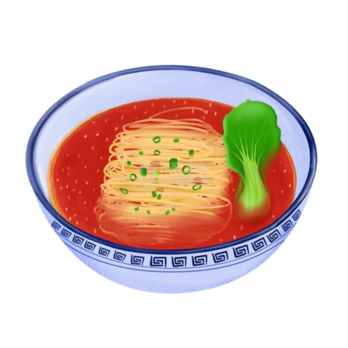 图怪兽原创元素美食地方特色小吃重庆小面插画元素