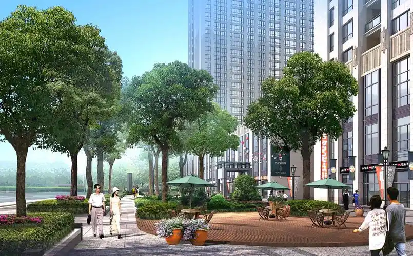 155张商业街室外建筑办公楼后期psd分层效果图素材 景观设计资料