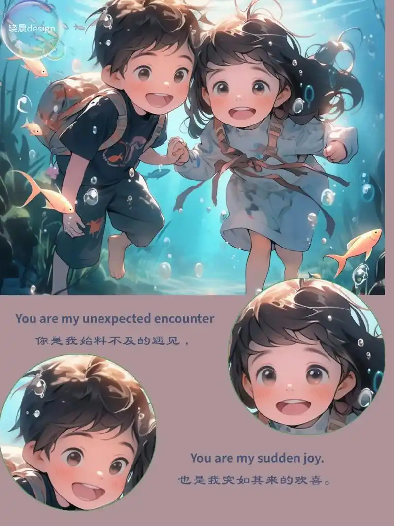 【动漫情头】水中浪漫情侣头像.#创作灵感 #动漫情侣头像 # - 抖音